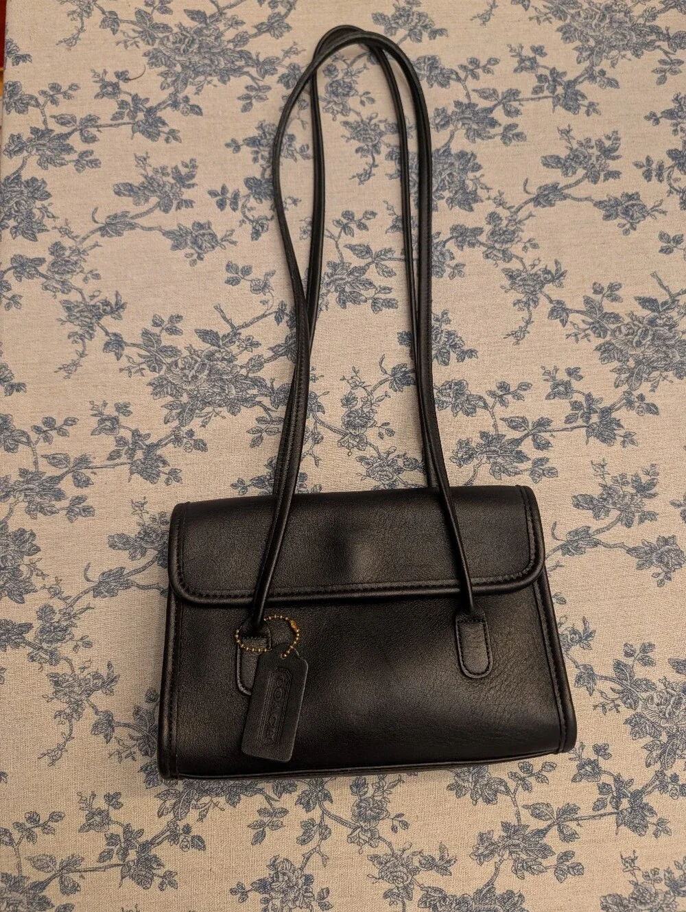 Vintage Coach Laurie Flap Bag 9032 Black Glovetanned Leather